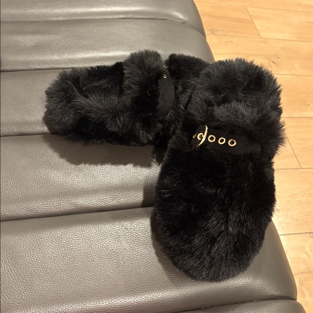 Leather Jeffrey Campbell Furry Slippers Size 9 - Picture 11 of 15